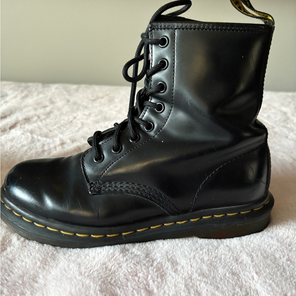Dr Martens Black Smooth Lace Up Boots Size 7 - Picture 3 of 16
